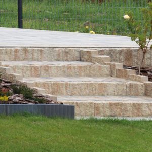 KOST-BET Palisada Donica Ściana ŁUPANA MURO 7,5 x 7,5 wys. 35 cm grafit