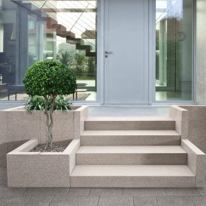 ARCHITECT® Stopnie Schodowe TERAZZO® granit jasny Kątowy prosty 90° BRUK-BET