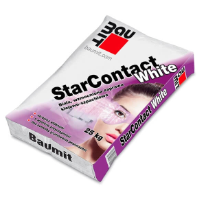 Biała, wzmocniona zaprawa klejowo-szpachlowa Baumit StarContact White 25kg